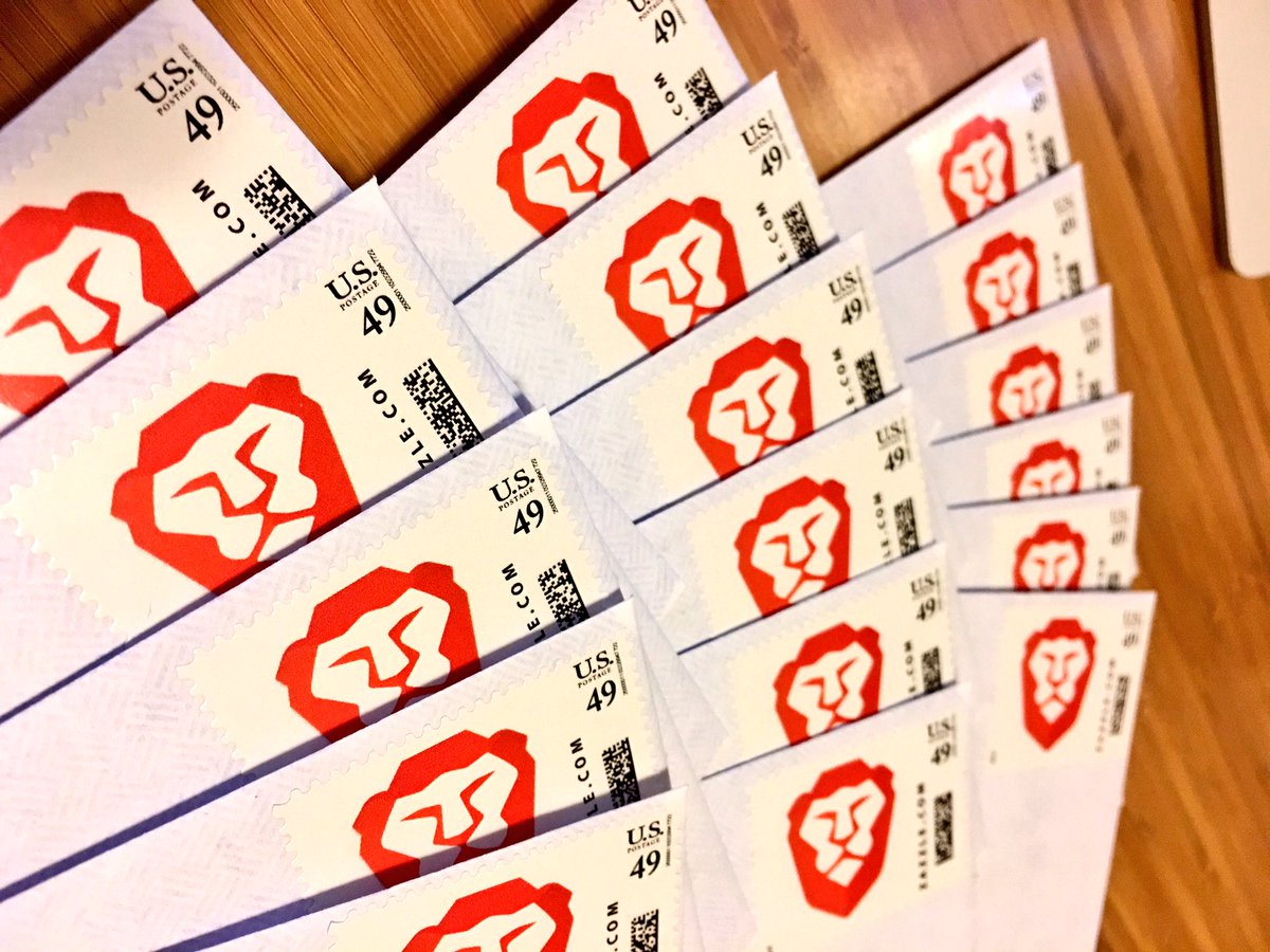 BraveSampson's tweet image. Taking some time today to pack up sticker requests. Thank you all for your constant support.

If you'd like to receive stickers, email sampson@brave.com with the subject "Stickers".

Be sure to include your preferred U.S. mailing address 🦁