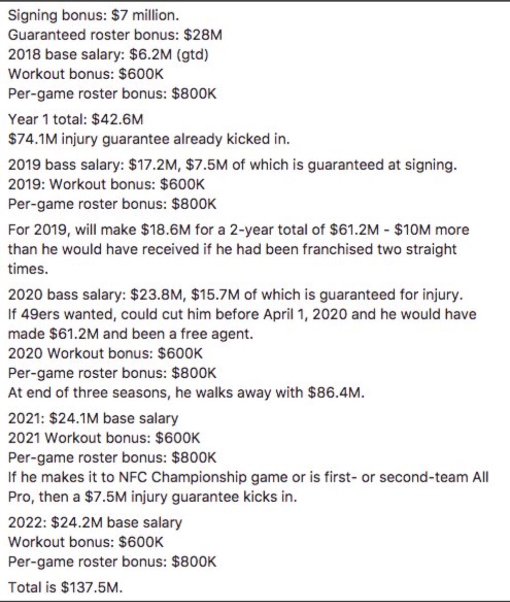 Details on Jimmy Garoppolo deal: