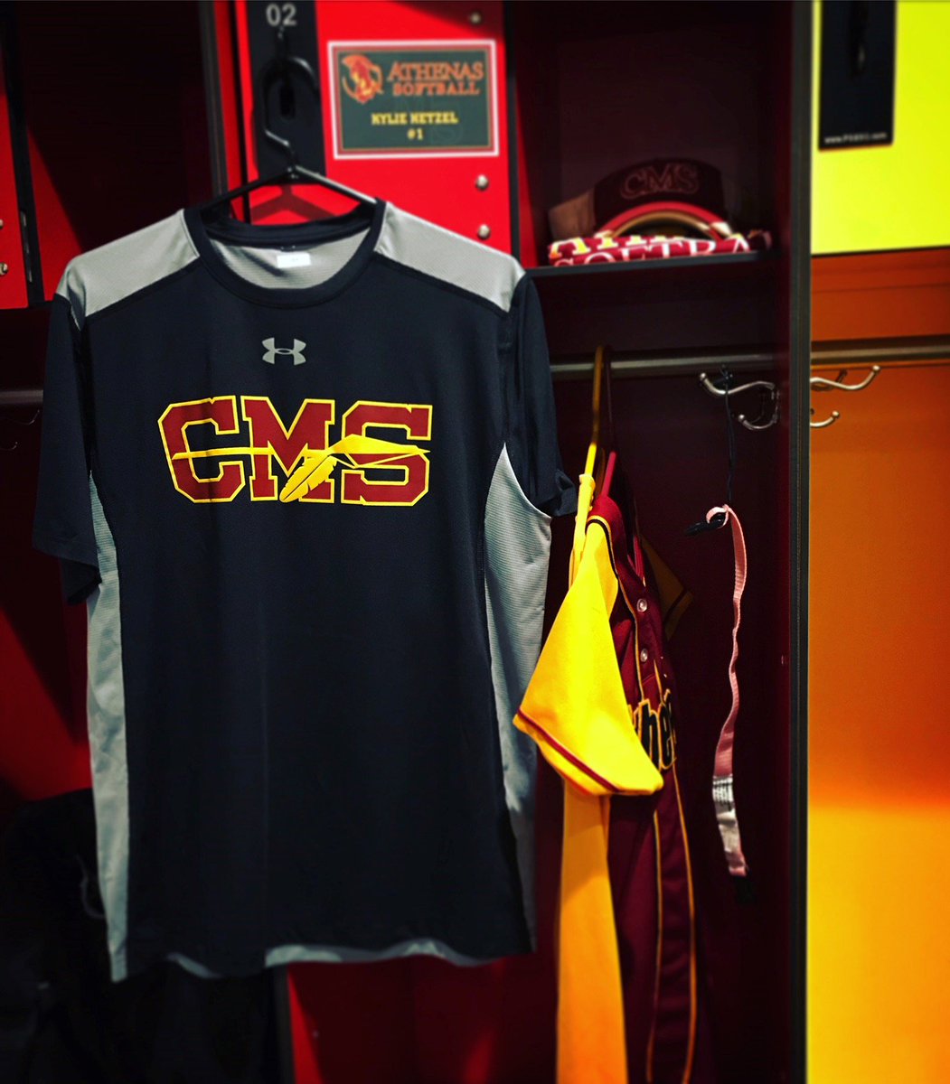 CMSEquipRoom's tweet photo. Its #Gameday for @CMSAthenaSB! #Athenas will rock the Cardinal Uniform today with the debut of our new @UnderArmour pregame shirts! #GoCMS #AthenaSB #Sconas #wearethebar https://t.co/5TYX8Zv8oy