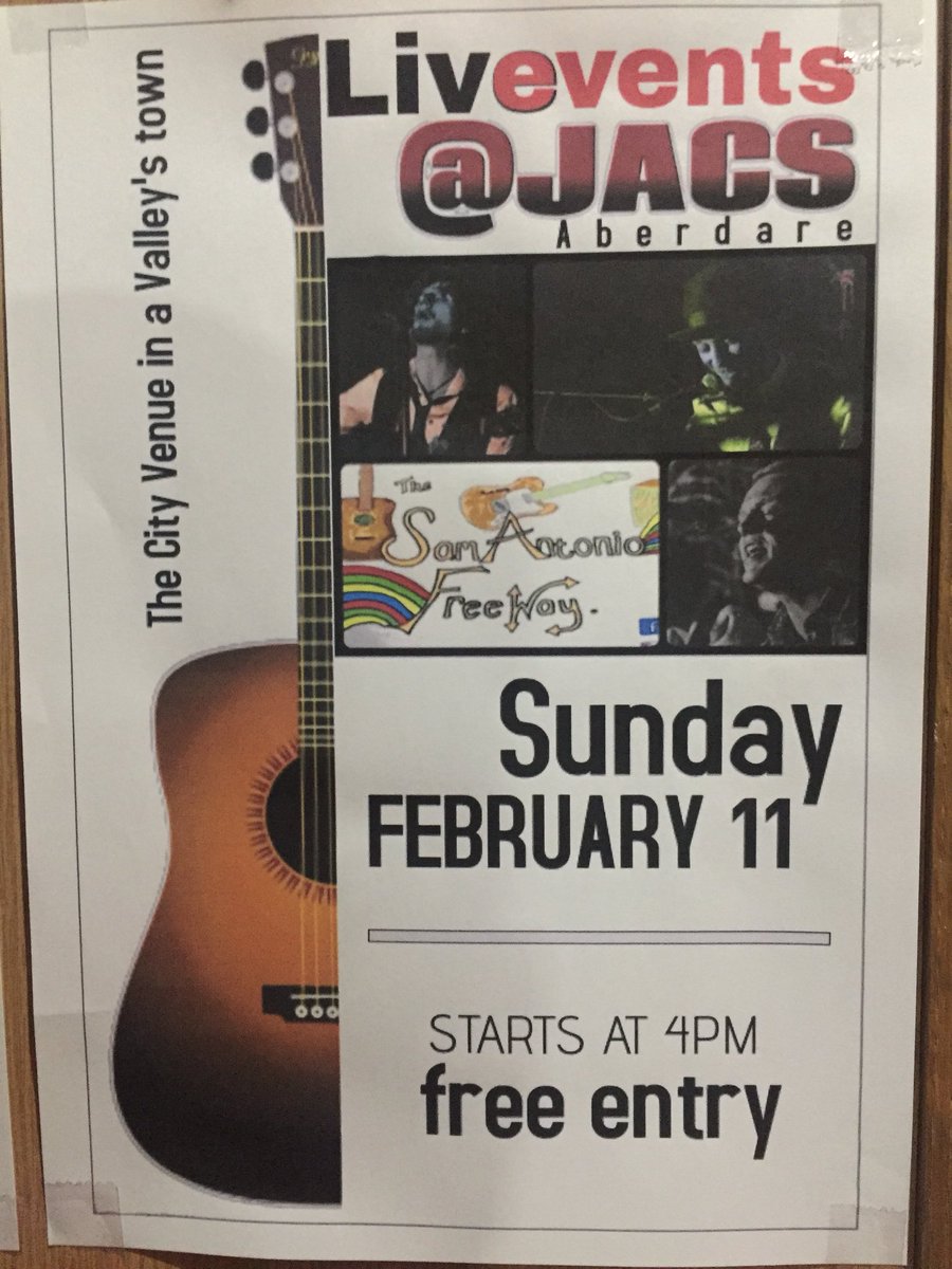 This Sunday the fantastic Sam Antonio freeway are back at Jacs with their fantastic accoustic Sound after the rugby

Scotland v France ko 3pm 

£2.20 a pint in our happy hour 2pm till 6pm #sixnations2018 #livemusic #livemusicvenue #HappyHour #aberdare #bigscreenrugby #acoustic