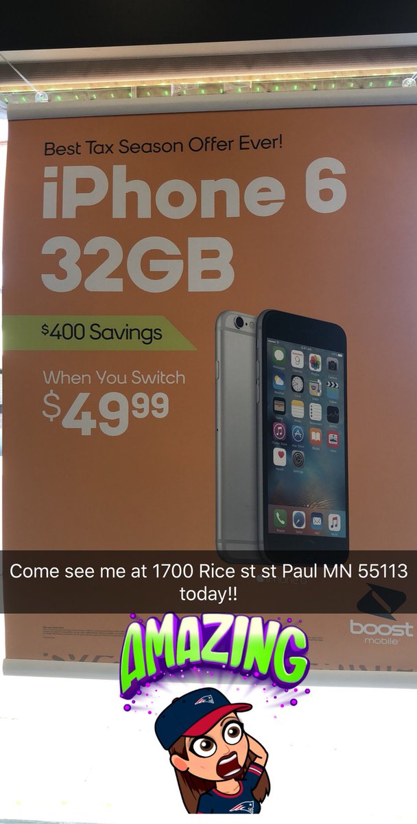 Say WHHAAATTT!!! Come see me at 1700 Rice st st Paul MN 55113 today!! <a href="/RyanMaierMN/">Ryan Maier</a> <a href="/Mobileoneteam/">Mobile One Wireless</a> <a href="/DeVriesPaul/">Paul DeVries</a> @BoostMobileRob <a href="/BoostMidwest/">BoostMobileMidwest</a> @MidwestPPDSOM <a href="/ameraqel4/">amer aqel</a> @MichelleF_MN @BoostOndigo <a href="/boostmobile/">Boost Mobile</a>