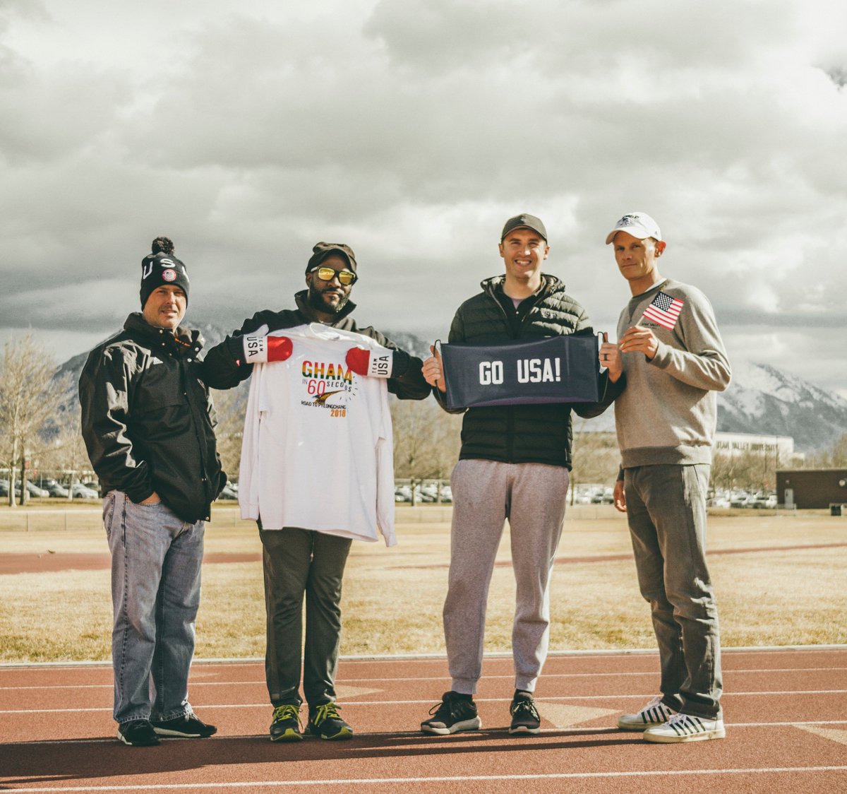 GoUVU's tweet photo. UVU track &amp; field sends well wishes to former UVU sprinters @FrimpongAkwasi of #teamghana🇬🇭 and @christopherfogt of @TeamUSA competing at the Winter @olympics in @pyeongchang2018. #GoUVU #GoUSA🇺🇸 #GoGhana #WinterOlympics #TeamUSAstudentathlete #TeamGhanaStudentAthlete https://t.co/KS4m1TOn5i