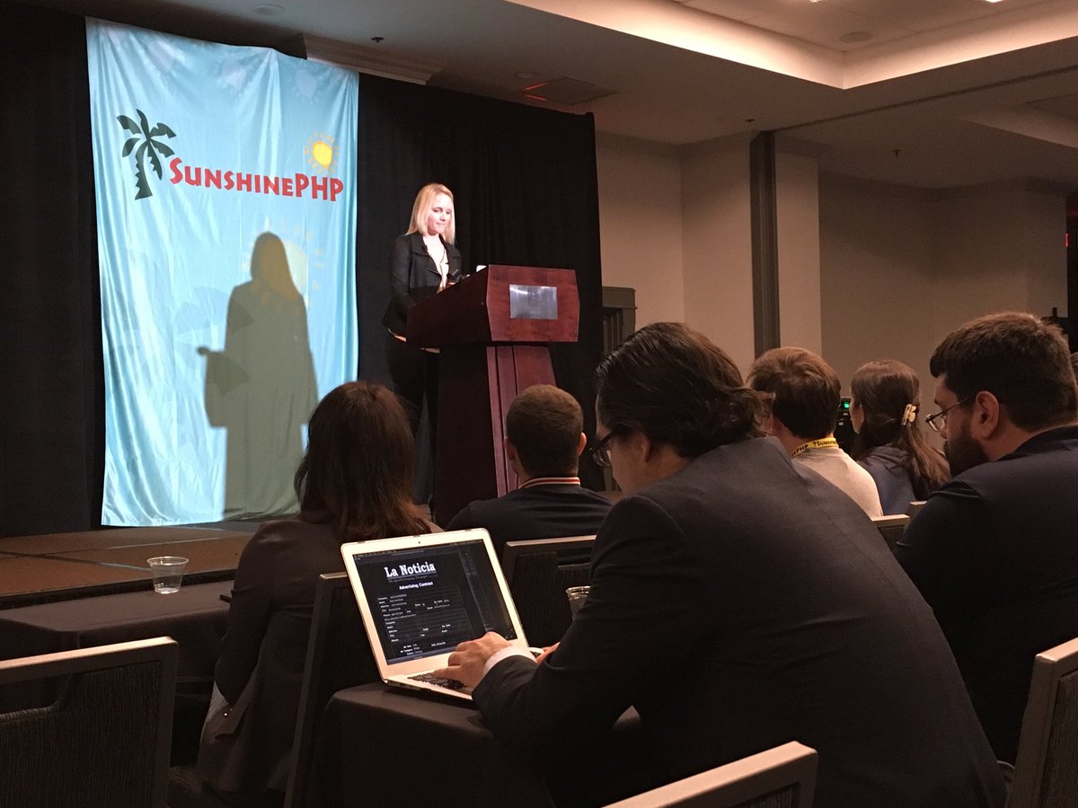 NancyLGaines's tweet image. Great afternoon keynote by @anngaff at @SunShinePHP. She shared how to climb the ranks in your company as a developer. #SunPHP18