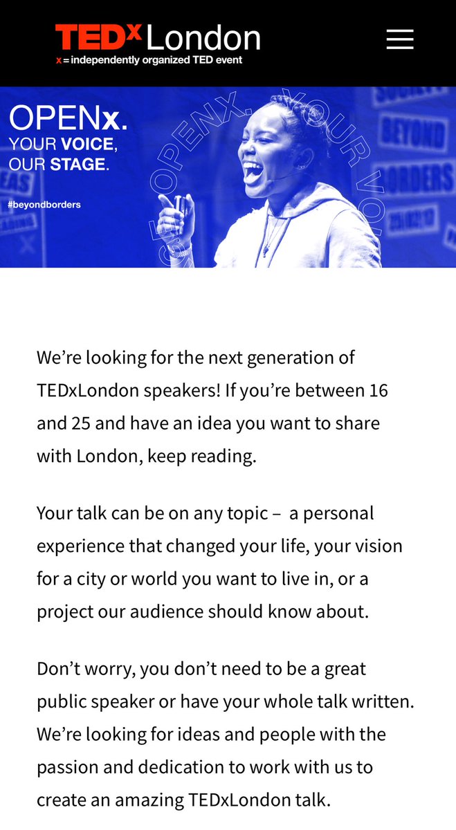 jesswade's tweet photo. 👋🏽 16 - 25 years old and 💜 to 💬? Apply for @TEDxLondon by Friday 16th Feb + speak @SouthbankCentre: https://t.co/taDJpuA1Qt 🙋🏾‍♂️💁🏼‍♀️👨🏿‍💻👷🏾‍♀️ https://t.co/Dw8BaRXAeS