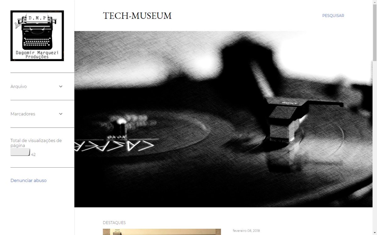 O Tech-Museum já está aberto para visitas: 
museumtechno.blogspot.com.br
#techmuseum #almadigital