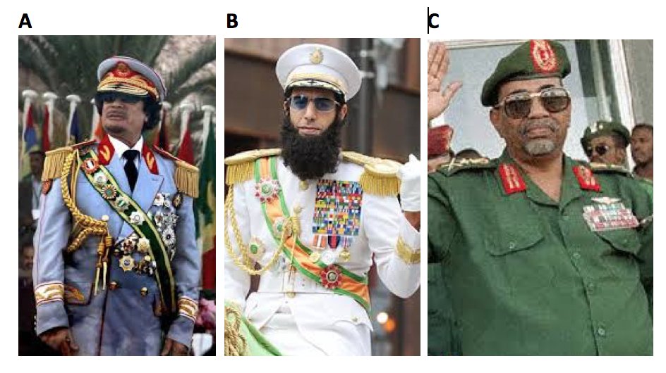 RealRBHJr's tweet image. With Parade Day now on calendar, WH consulting w. select strongman nations on possible review-stand outfit for @POTUS. Liking (C), below, man-of-action jungle garb. You?