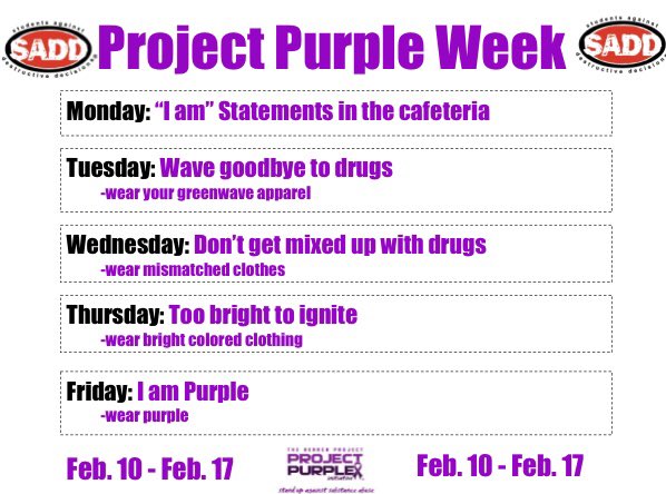 Support SADD, @THPpurple and the New Milford SubstanceAbuse Prevention Council by raising awareness on such an important issue... addiction. <a href="/EricaKeane3/">MrsKeane</a>
