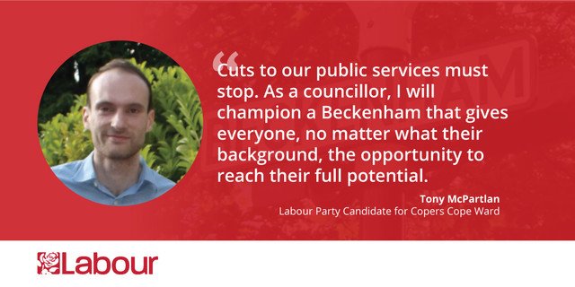 We think it's time Bromley had more councillors who listened to it's residents. Tony, our candidate in Copers Cope, will oppose unpopular cuts and champion a Beckenham that allows everyone to reach their full potential. #BestForBeckenham