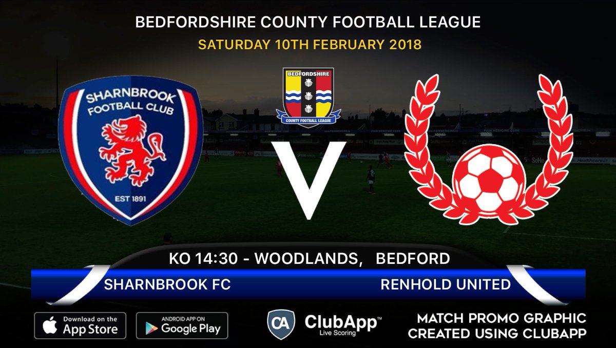 Sat 10th Feb @BedsFA @SharnbrookFC We are looking forward to hosting Renhold @ Woodlands