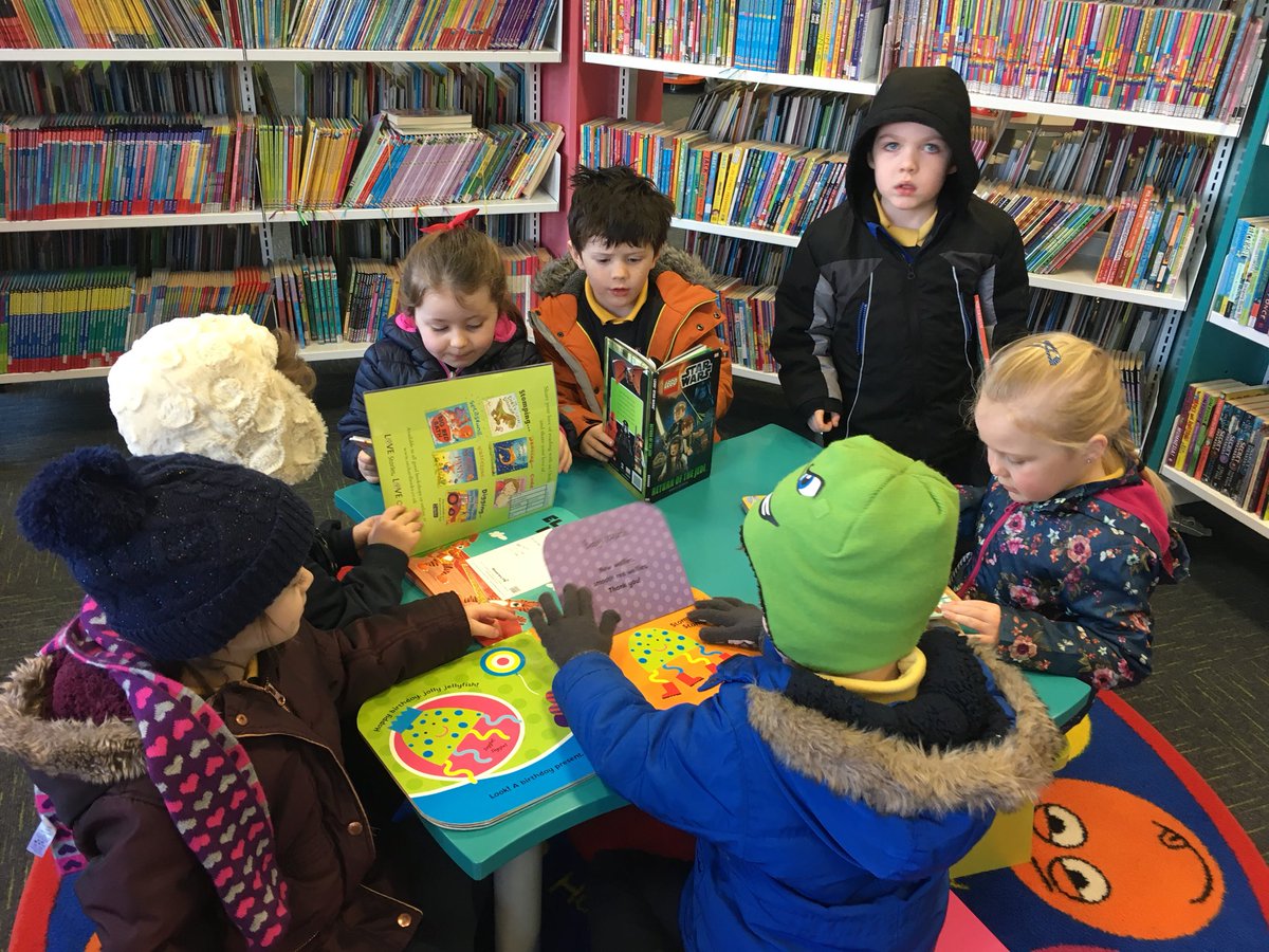 StMarysBscreen's tweet photo. Primary 1 had a fantastic time at Draperstown Library @LibrariesNI today. We loved getting new membership cards and picking books! See you again soon Elizabeth!  📚 📖 #LearningCaringSharing https://t.co/4u43iklwvm