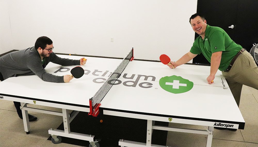 Caresfield's tweet image. Our PlatinumCode team works very hard to support our awesome customers nation-wide so, occasionally, we like to have a little fun with some healthy competition on the ping-pong table! #platinumcode #fridayfunday #pingpong #healthcare