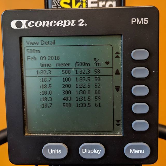 ocr_dad's tweet image. Tour de ski 500m time trial score.  Warmup was just 30 minutes on the rower pretty easy.

#Concept2 #skierg #homegym #garageathlete