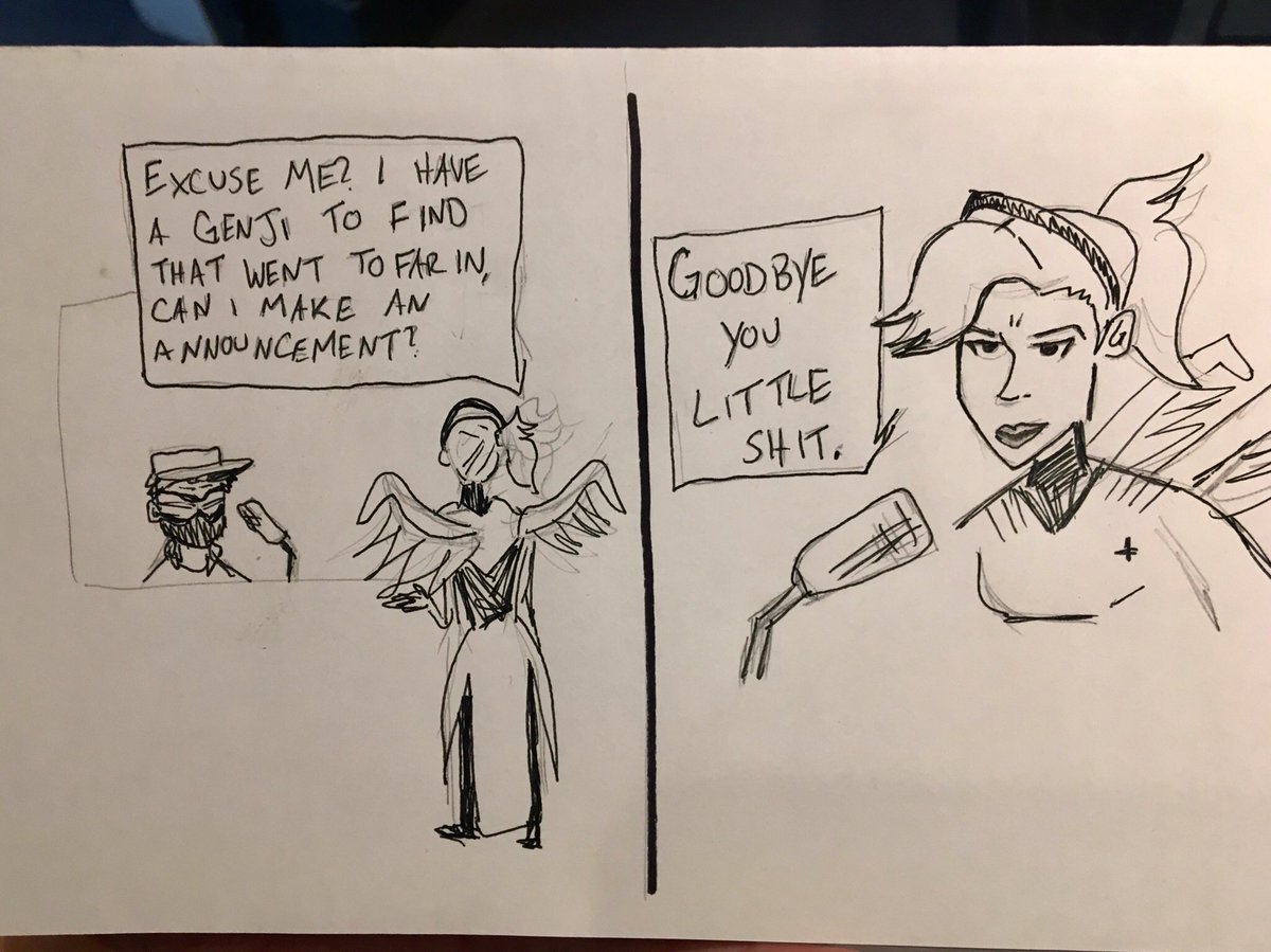 Ranger_Cali's tweet photo. Could I get paid to poorly draw memes? #mercyproblems #overwatch https://t.co/V2wk0ESrQP