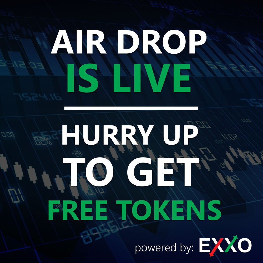 ExxoExchange's tweet photo. EXXO Exchange #Airdrop >>> @ExxoExchange distributes FREE $EXXO tokens for max 2,500 Telegram Users. Sign up for the token sale on our website and join the Telegram group to receive your tokens 15 Days after the ICO ends: https://t.co/9cpdLI4VSr @AirdropFinder https://t.co/S5ftZE9X98