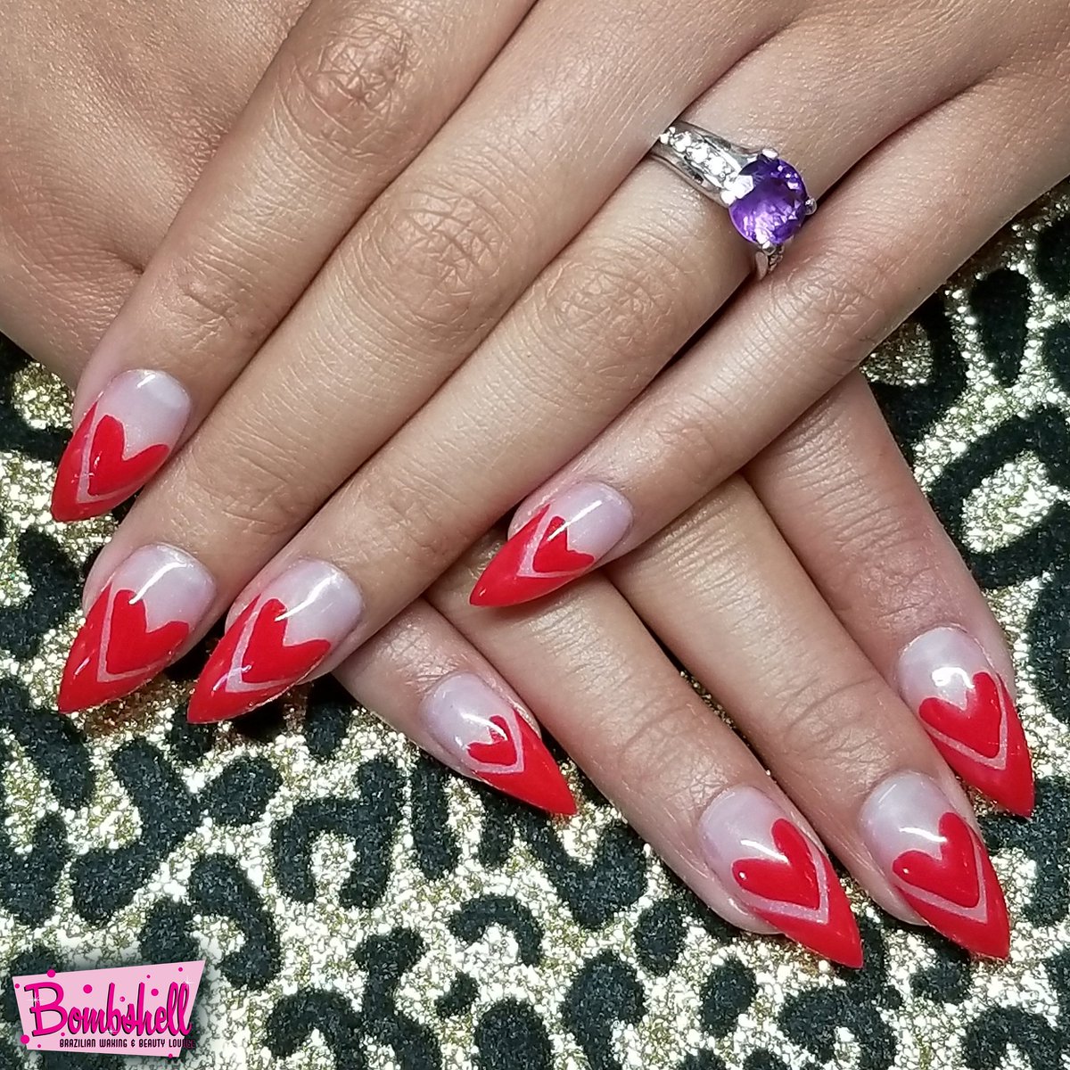 The Ultimate Valentine's Nails ❤ Call us for an appointment (702)778-2277 We are located downtown and we have FREE PARKING across the street! #LasVegas #DTLV #fremontstreet #vegas #nailgoals #nails