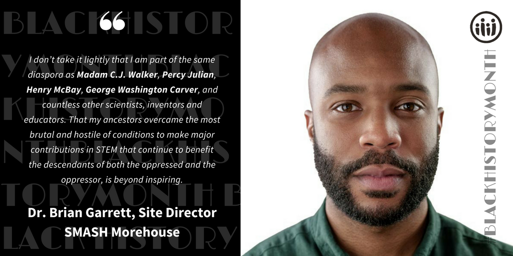 SMASHprogram's tweet photo. Meet #SMASHMorehouse Site Director @WokeSci. Check out who his #BlackHistoryMonth icons are. #WhoInspiresUs https://t.co/hpAl5ZOxoB
