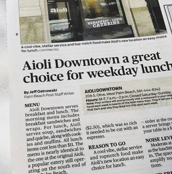 davidassociate's tweet image. Delicious and fresh meal-makers, Aioli, open their doors in The David Associates' historic Harvey Building! We are so excited to have them! You should try their daily lemonade flavor or perhaps a treat from their in-house bakery! #aioli #westpalmbeach #commercialrealestate