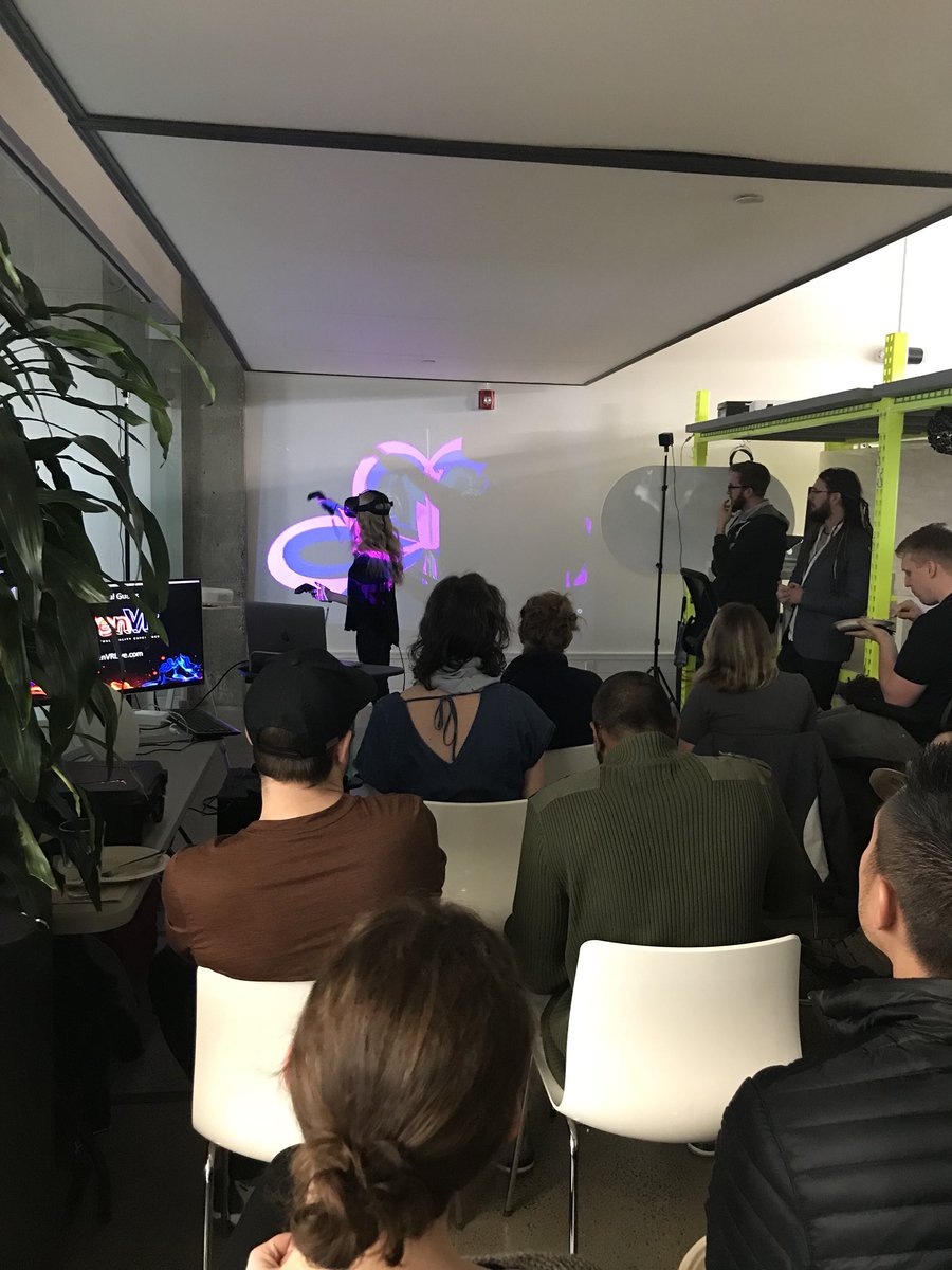 quickleft's tweet image. Today’s lunch and learn is making art with VR with #DenVRLive