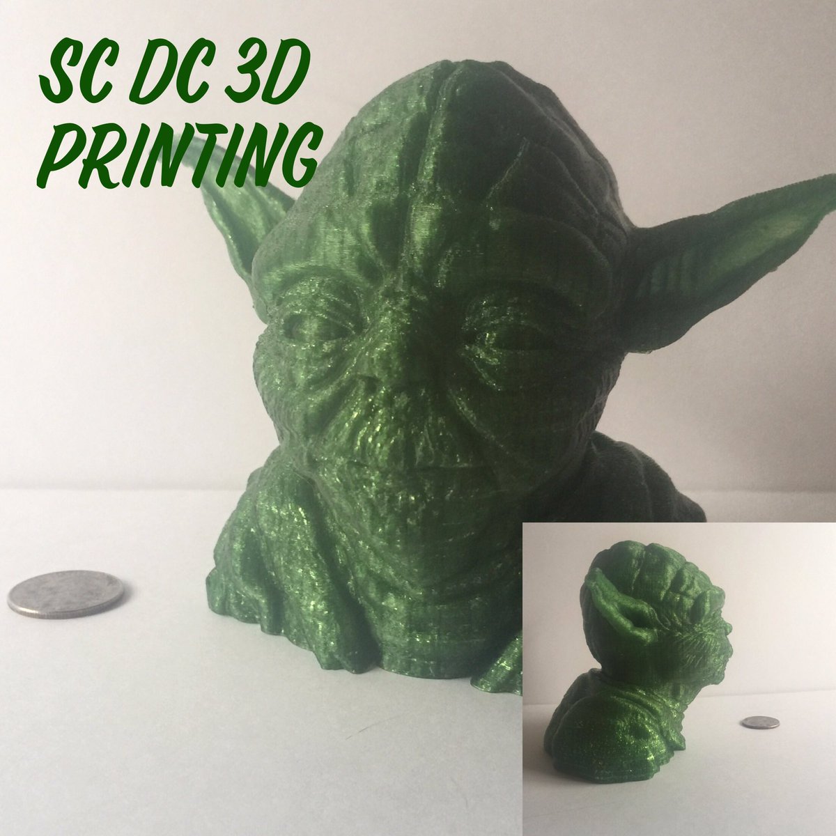 ScDc3D's tweet photo. ❤ Loving this Yoda! Designed  by @thingiverse user bmoshe, printed by @ScDc3D 
Check out our Facebook for #giveaways &amp; great deals! 
 #Starwars #Yoda #3DPrinted #3DPrinting #maytheforcebewithyou #scdc3d https://t.co/fYsqV3P5Fo