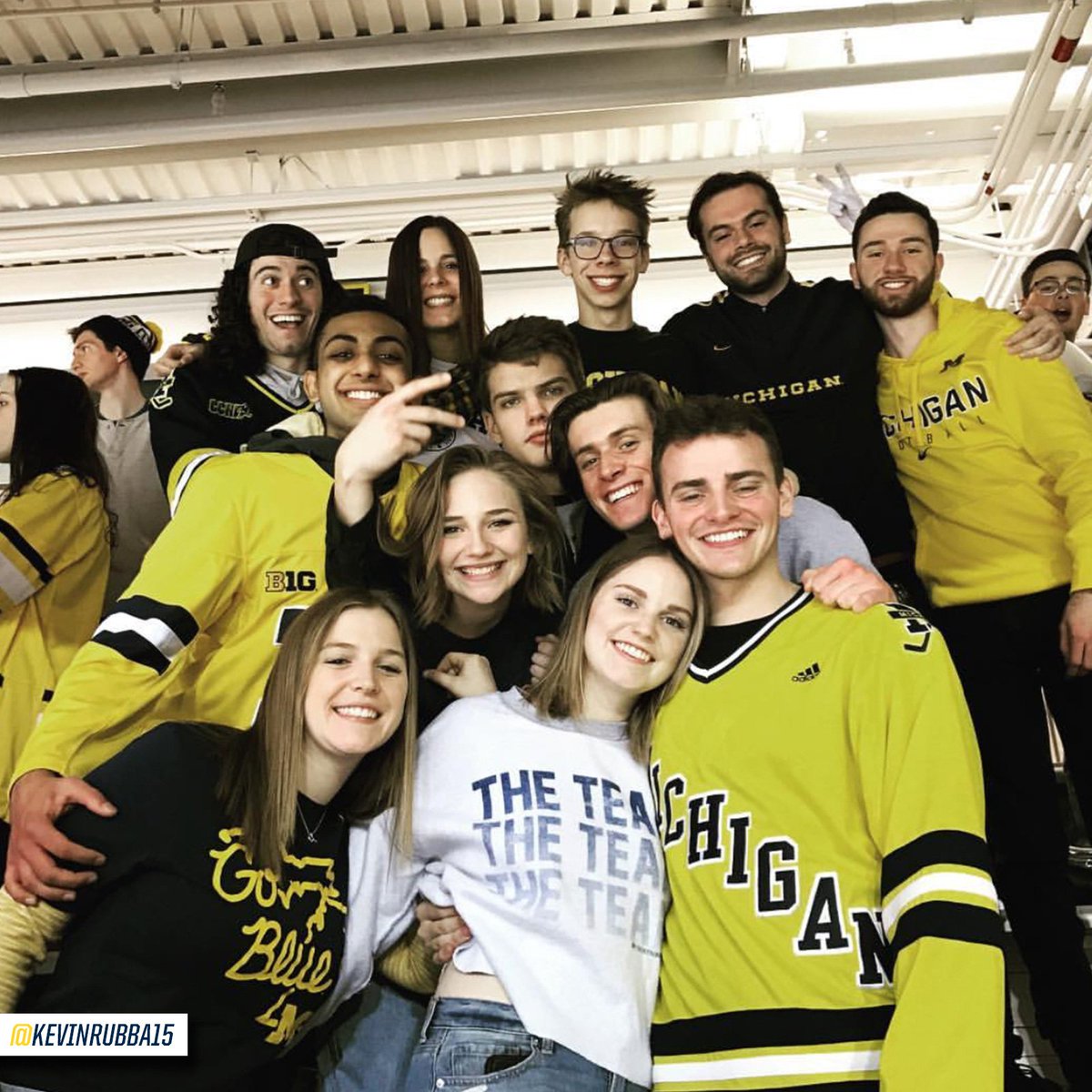 UMichAthletics's tweet photo. The gang at Yost. 

#GoBlue #YostLIVE (📸: kevinrubba15 on Instagram) https://t.co/0jDGlAcbAG