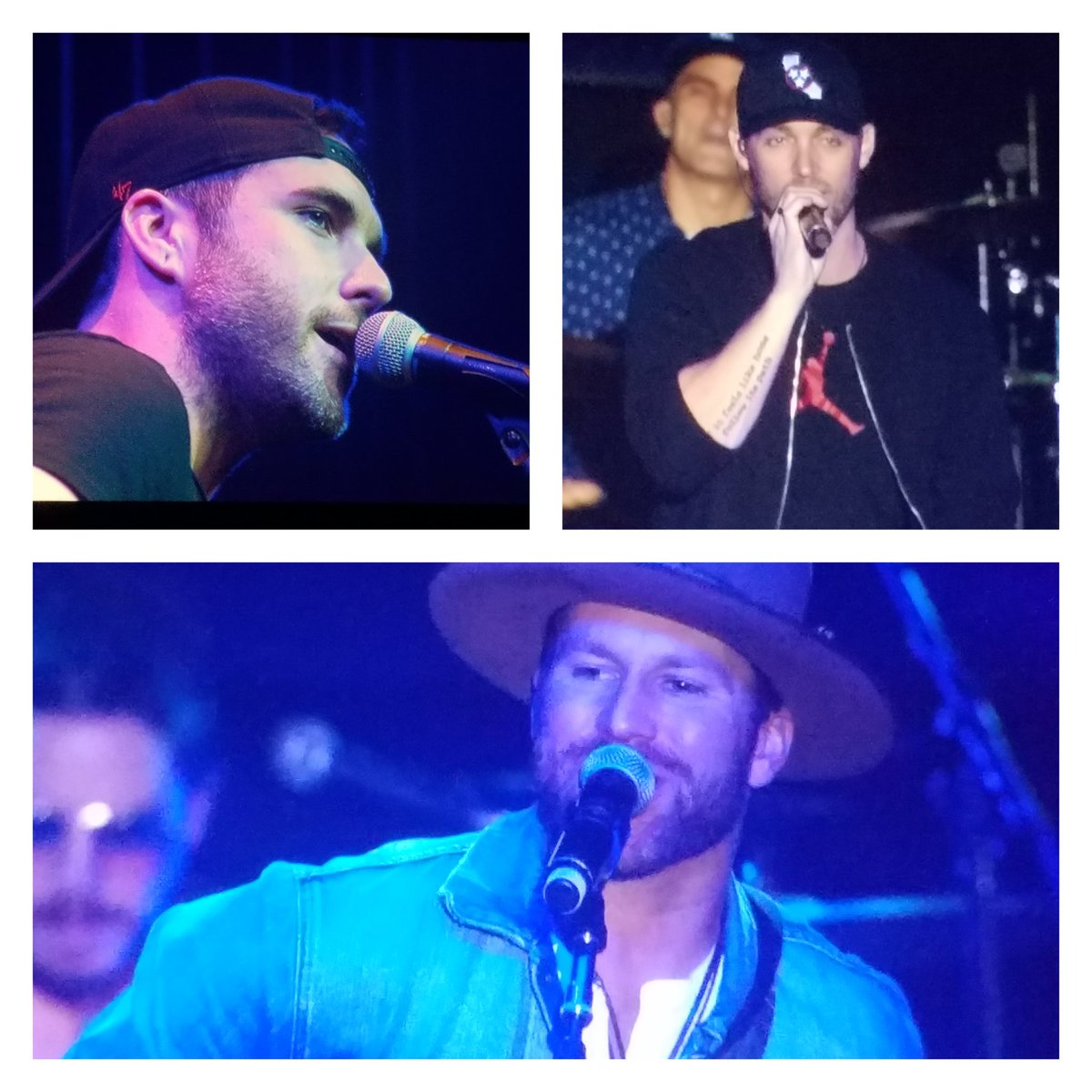 mloncaricmiller's tweet photo. Ya know... it would be a lot easier to support these fellas if they weren't so darned unattractive. #crs2018 #prettyANDtalented #stopbeingprettierthanme @BrettYoungMusic @DrakeWhite @TylerRichMusic https://t.co/4rYjVErMyt
