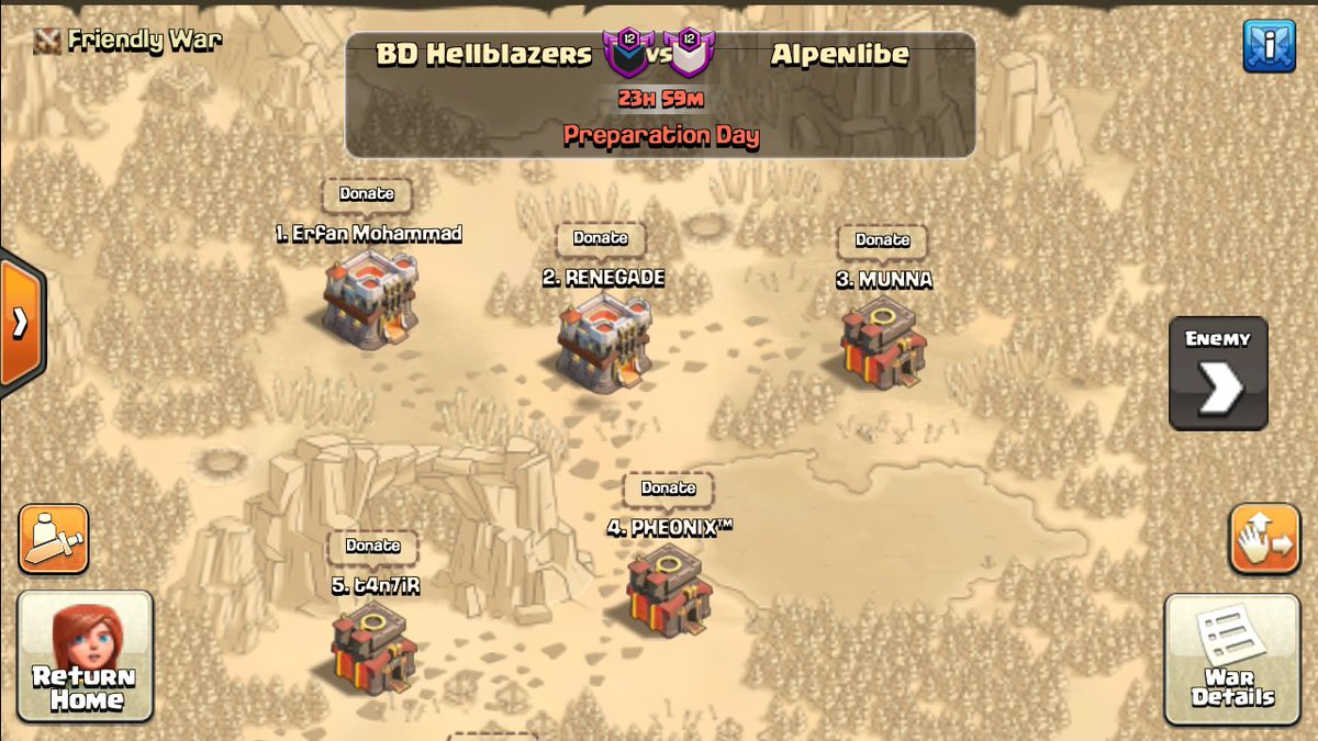 1st ever <a href="/champwarleague/">Champions War League</a> match :) Hype !!

#CWL_SEASON_4 
Good luck @Alpenlibe_coc