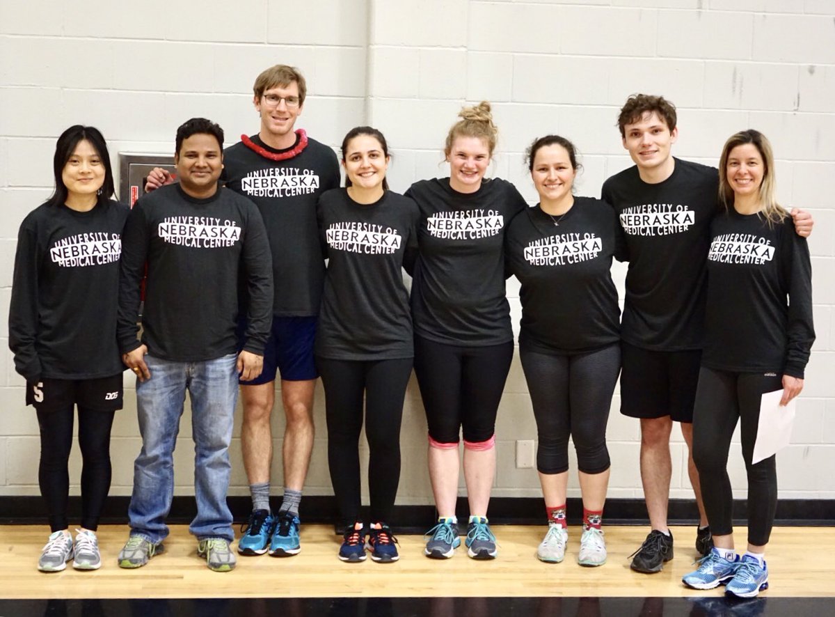 UNMCWellness's tweet photo. UNMC showed up in a big way at the dodgeball tournament tonight, and all in support of @HeartNebraska #LifeIsWhyNE https://t.co/IDlKKfhEnW