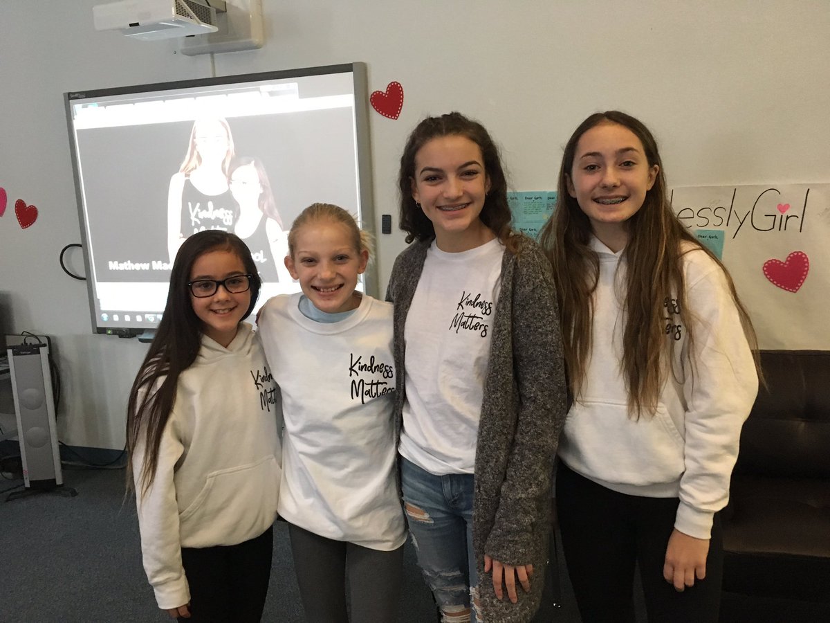 JennMills_TLDSB's tweet photo. Brooke in grade 8 @ArchieStouffer exemplifies kindness... thanks @MathewMadlyn for bringing your message to us that kindness matters! https://t.co/9vhFvJOXzD