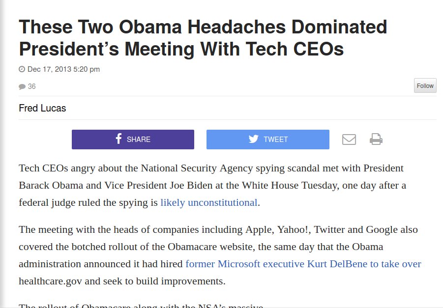 (30) So let's ZERO IN (no pun intended) on a fateful moment - December 17, 2013, when TECH was sucked into a PSYCHOLOGICAL OPERATION and has NO IDEA what was happening. Every bit as clueless as they were back in 2011, when Obama first started herding them into position.