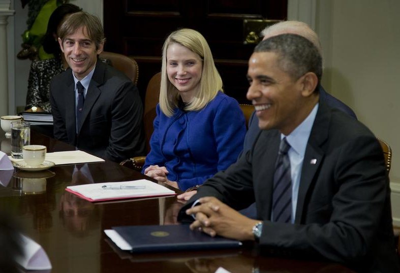 (31) Here you go! MARISSA MAYER even gets to sit next to POTUS44!So what's up?(a) Edward  @Snowden has revealed NSA secrets that mean Obama has spied on Big Tech! OH NO! First Black President can do no wrong!(b) Obamacare (GOOD) website (HOORAY TECH) is terrible! (WHAT?!)