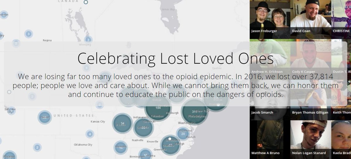 KnowTheRx's tweet photo. This interactive map by the @NSCsafety memorializes and honors the thousands of loved ones who have been lost to opioid addiction. https://t.co/8DseGL33UW https://t.co/mVCC2kCIbe