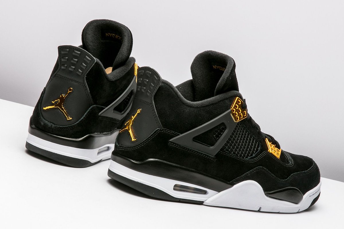 jordan 4 black white gold