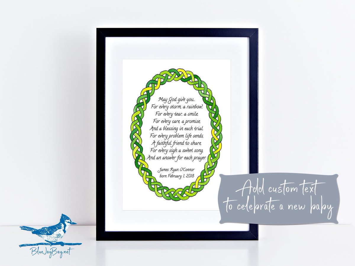 BlueJayBayShop's tweet photo. Excited to share the latest addition to my shop: Irish Blessing Personalized Baby Gift  #irishblessing #etsy  https://t.co/lJEcUo7s5h https://t.co/qgE7YxvScY