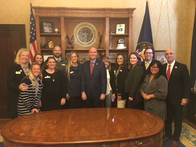 CF_Foundation's tweet photo. Thank you, Lt. Gov @SpencerJCox, for meeting with us this week to talk about the needs of people with #cysticfibrosis at our first Utah State Advocacy Day! #CFadvocacy https://t.co/tbNNbvzMGq