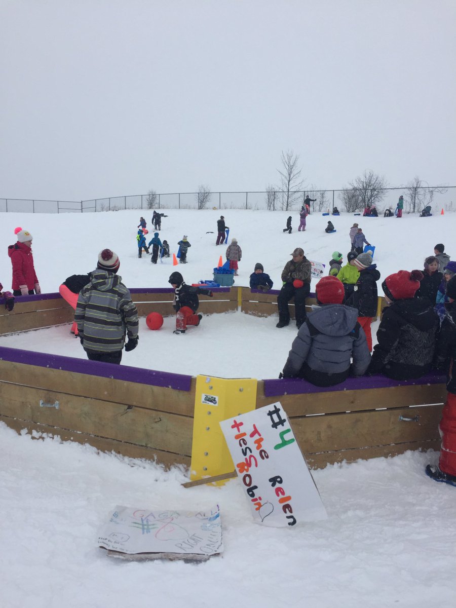 krmiller86's tweet photo. Let the games begin! Kicking off the Olympics with our UPS winter carnival and some Canadian pride! 🇨🇦❄️⛷@JamesLangner #scdsb #GoCanadaGo https://t.co/TkJWR0j1GQ