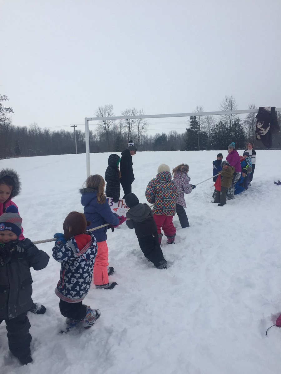 krmiller86's tweet photo. Let the games begin! Kicking off the Olympics with our UPS winter carnival and some Canadian pride! 🇨🇦❄️⛷@JamesLangner #scdsb #GoCanadaGo https://t.co/TkJWR0j1GQ