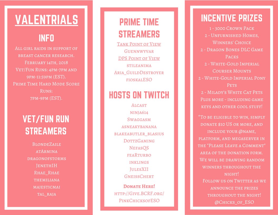 I bet I know what these people will be watching on Valentine's Day? <a href="/AlcastESO/">AlcastESO</a> <a href="/ASneakyBanana/">TJ Macdonald</a> <a href="/DottzGaming/">Dottz Gaming</a> <a href="/FeaRTurbo/">FeaR Turbo</a> @Inklings_ESO @JulesXII_ <a href="/Ninja_614/">Ninja614</a>  #valentrials is coming!