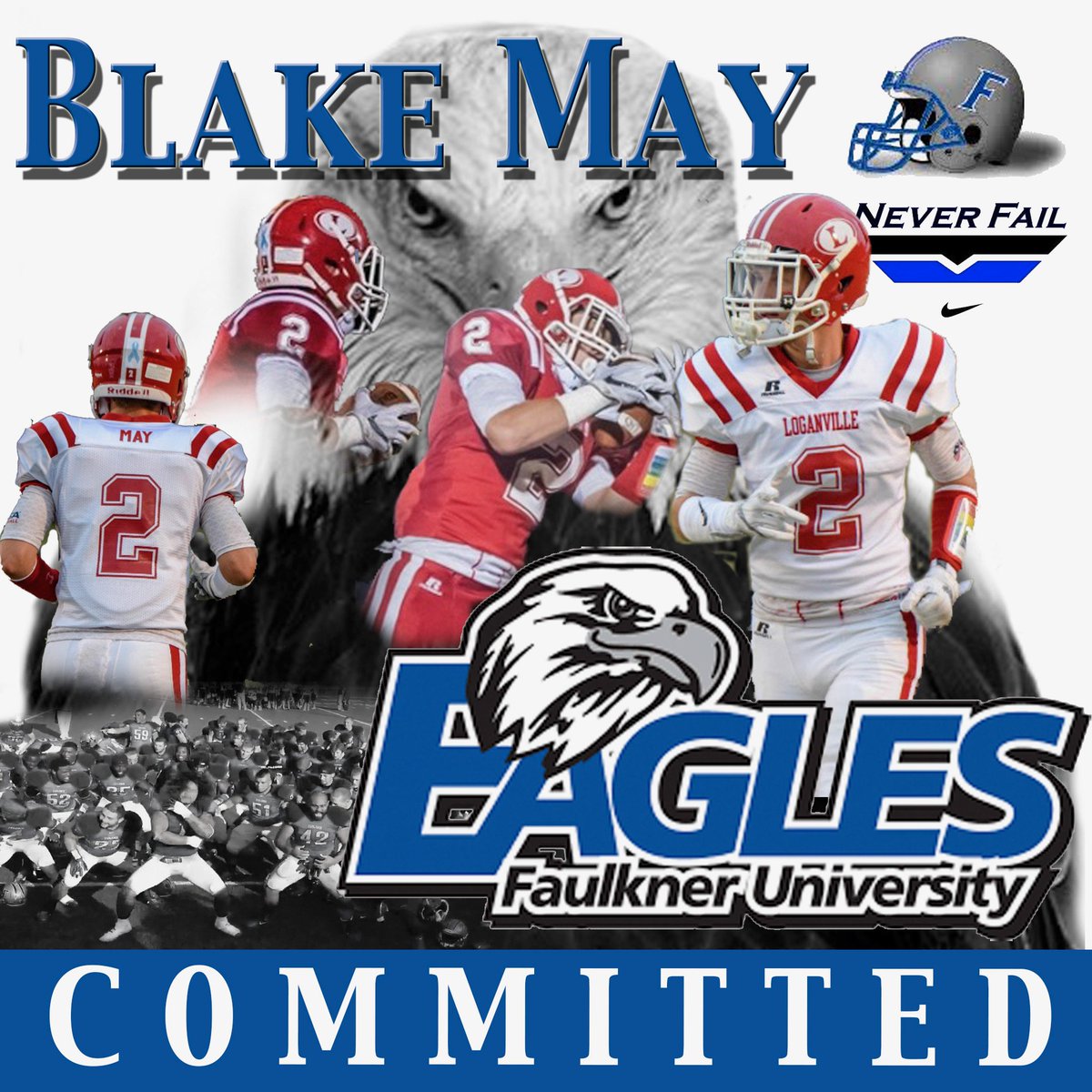 Blakemay_'s tweet photo. 100% COMMITTED😤🦅 @Faulknerufball @acoachCrenshaw https://t.co/u86hDyR85g