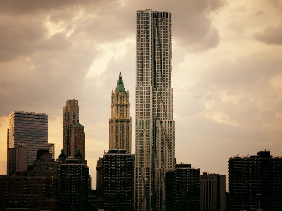 ceramiassoc's tweet photo. We are #FlashingBack to our project, 8 Spruce Street in Manhattan! One of the tallest residential towers in the world, it was the tallest residential tower in the Western Hemisphere at the time of opening in February 2011! 🏙🏙🏙#Acoustics #TeamCerami #FrankGehry #GehryPartners https://t.co/m0738xl5dG
