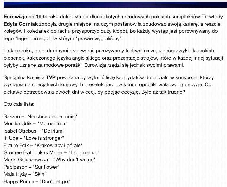 luca_ok's tweet photo. Tak jak mgliście kojarzyłem Michała #Szpak.a czy #Donatan.a i #Cleo tak o aktualnych "artystach" nigdy nie słyszałem. To jacyś niszowi wykonawcy?
Może ktoś? Coś?
#Eurovision2018 https://t.co/T4LKiGQNKj