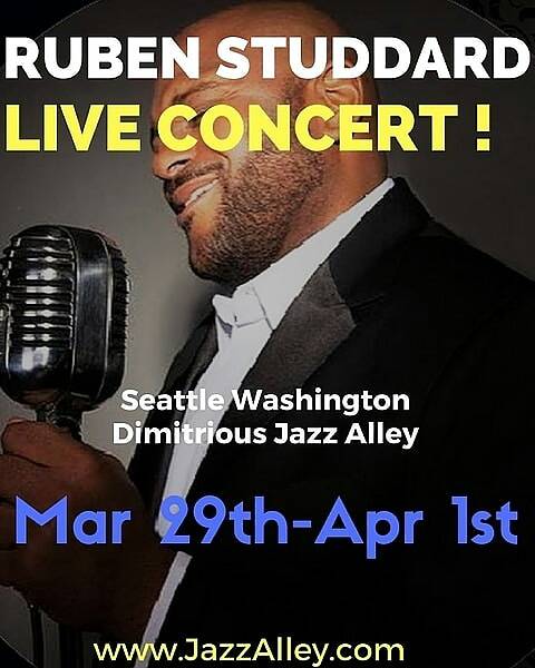 StuddardWorld's tweet photo. Ruben Studdard Live in Concert @ Demitriou's Jazz Alley in Seattle, WA from Mar. 29th - Apr. 1, 2018!

Book your tickets now at" https://t.co/hm0DnZoKcs

#AlwaysAndForever #RubenSingsLuther
#VelvetTeddyBear
#RubenStuddard
#AmericanIdol
#TheGoldenVoice
#StigEdgrenCreativeEvents https://t.co/qaqCuYnwo4