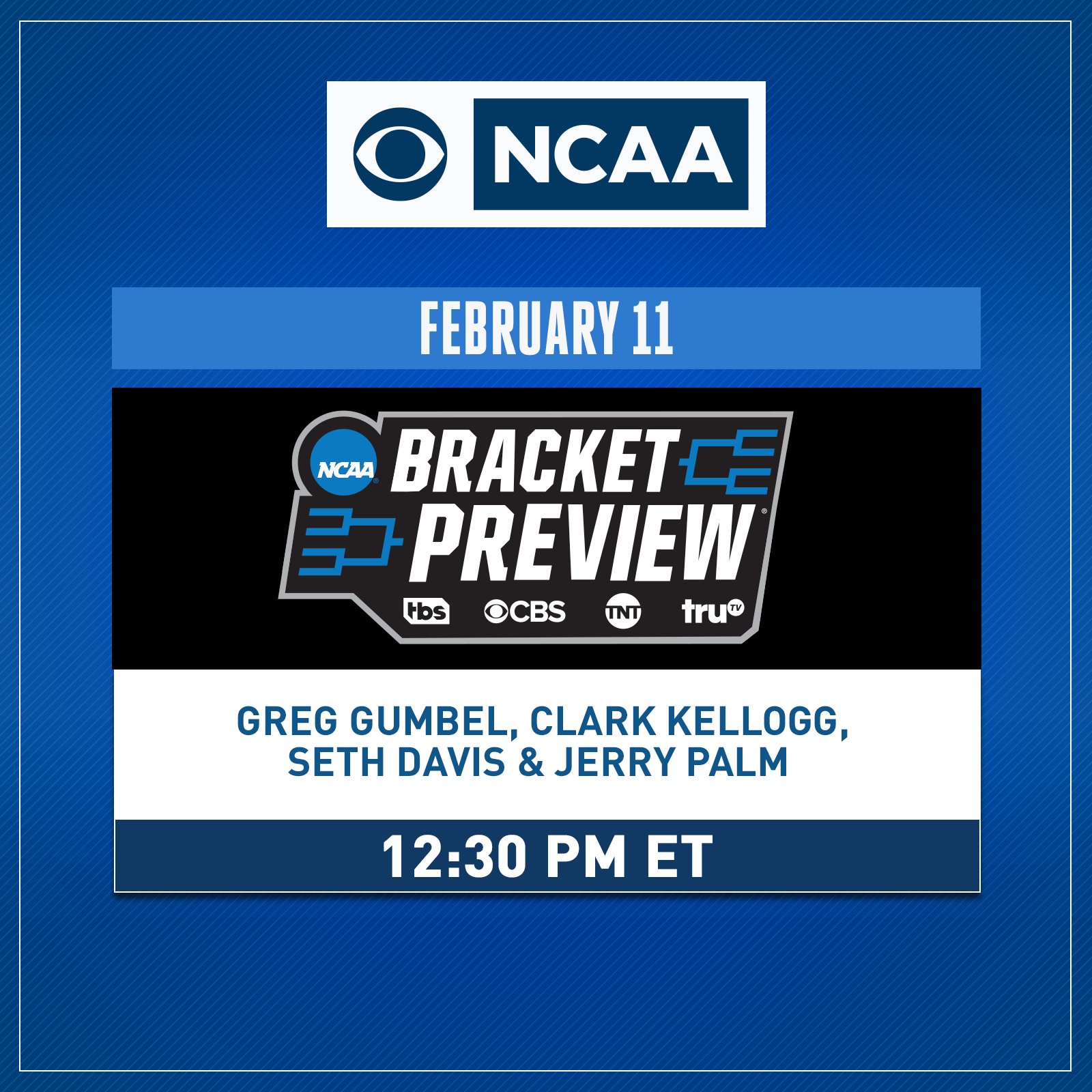 Cbs Sports Pr Auf Twitter Cbs Sports Turner Sports Present Ncaa March Madness Bracket Preview W An In Season Look At The Ncaa Tournament Brackets Ncaa Men S Committee Chair And Creighton Athletic Director Bruce D Rasmussen Is In Studio