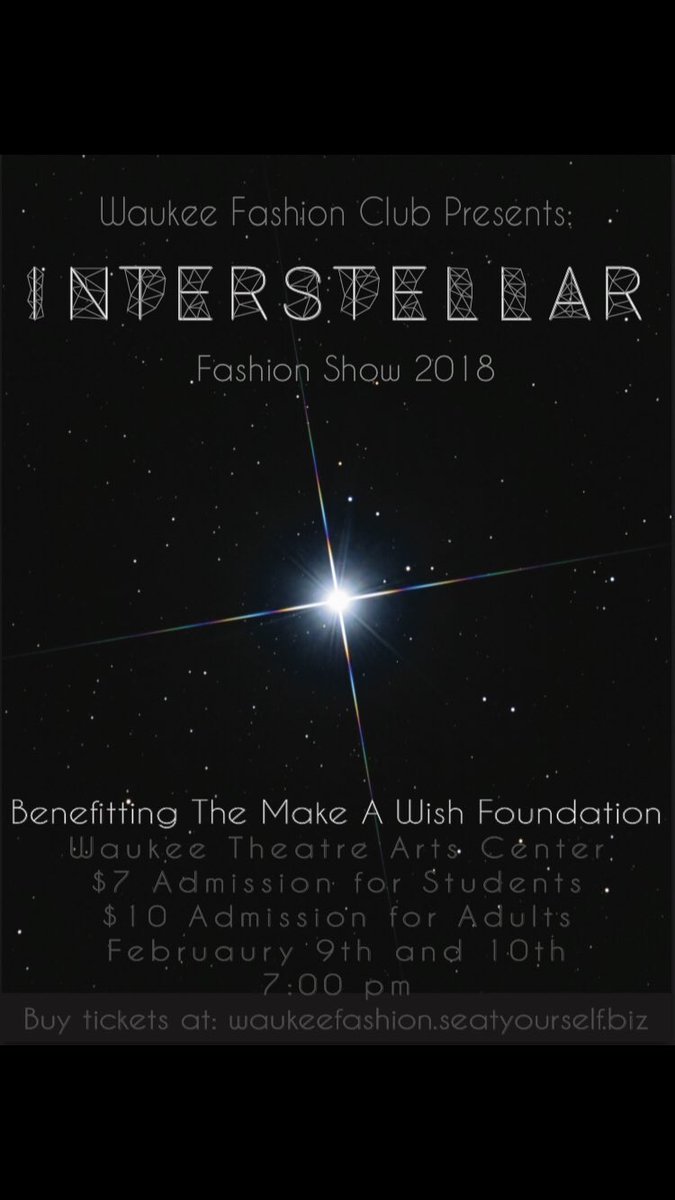 In the Des Moines area tonight? Check out the <a href="/waukeefashion/">Waukee Fashion Club</a>  Interstellar fashion show at the Waukee Theatre Arts Center at 7 pm benefiting Make A Wish Foundation!