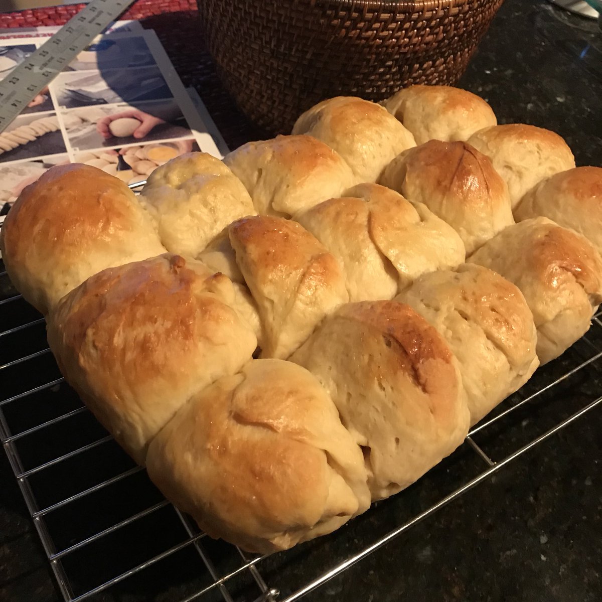 Bread #7: Fluffy Dinner Rolls. So I should say out the gate that I messed up and didn’t realize I was low on all-purpose before starting these. So I used 2/3 bread flour, altering the recipe. I feel like that made them ugly. But they’re still extremely tasty.