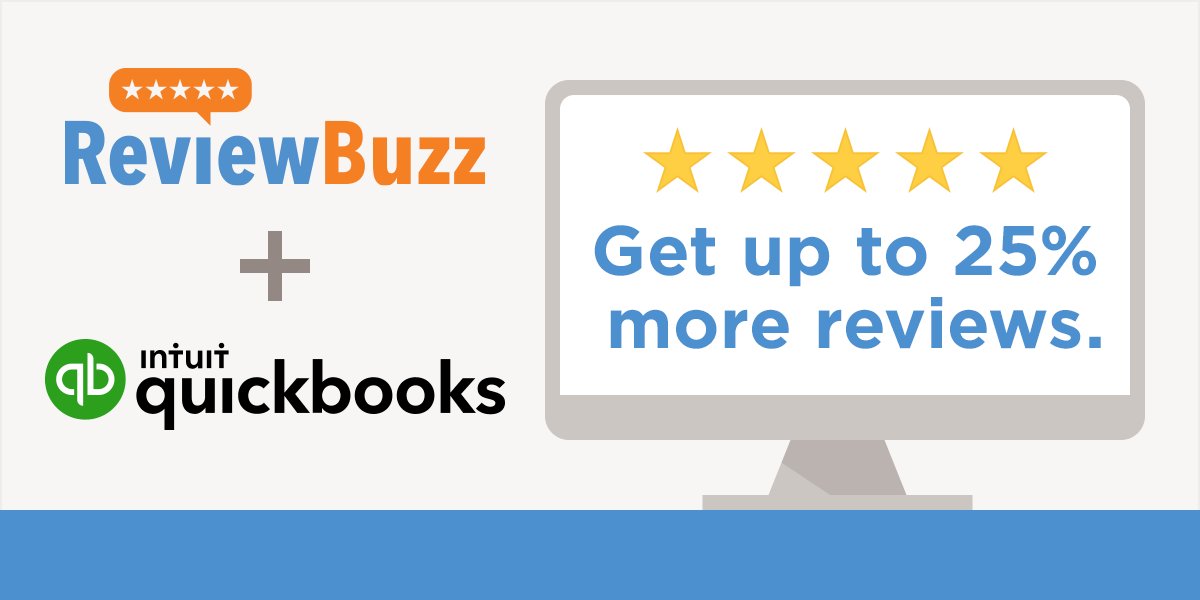 ReviewBuzz and QuickBooks connect for the easiest way to get up to 25% more reviews while spending up to 50% less time on data entry. Learn how to connect today ow.ly/f2cN30ijGhM