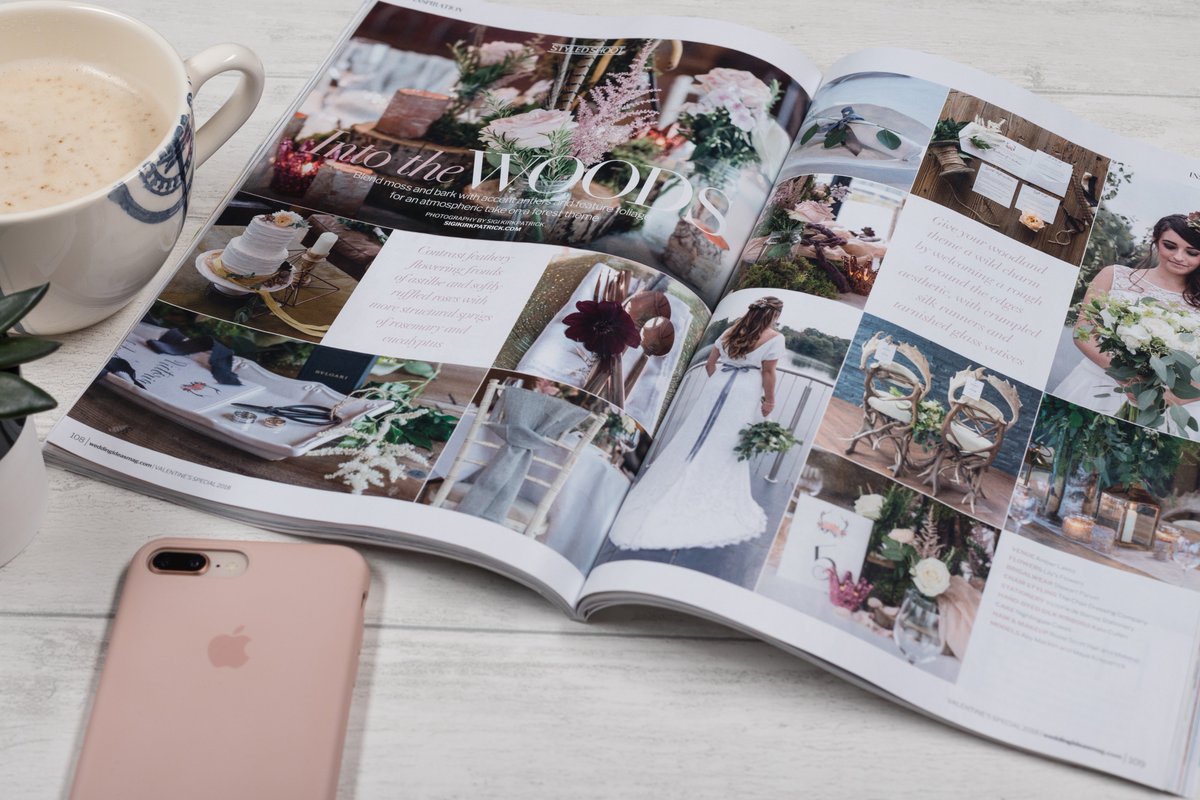 SigiKirkpatrick's tweet photo. Looking for some wedding inspiration? Find our Amber Lakes soot in the 2018 Valentine’s issue of The Wedding ideas mag @wimagazine 
@lilysflowers1 @stewart_parvin @Margaregreenham @vdebarros1 @katecullenstyle @nightingalecake @Rosiemakeup01 https://t.co/YflsRd2mfa https://t.co/pw9e6n8vU7