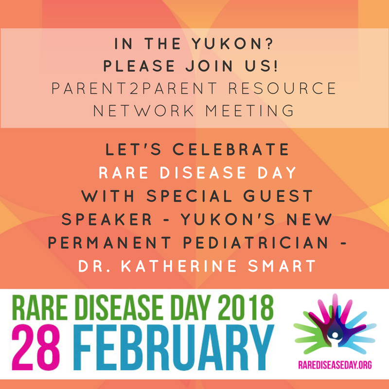 rarediseasefdn's tweet photo. Check out what is happening in the #Yukon for #RareDiseaseDay Feb 28! Our second Parent2Parent Resource Network meeting will feature guest speaker - Yukon's new permanent Pediatrician - Dr. Katherine Smart. https://t.co/3t18qv4p79 #ShowYourRare @rarediseaseday https://t.co/WodjPHTgD0
