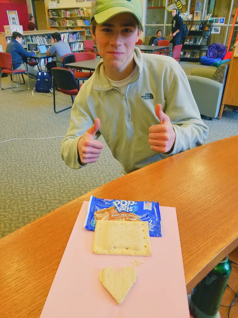 VickyMReads's tweet photo. West with his #EdibleBook "Tart of Darkness" Entries due Feb 20th #IHHSLEARNINGCOMMONS @IHSpiritClub @IHHSPrincipal @ihhsbraves https://t.co/h4M07FQKIS