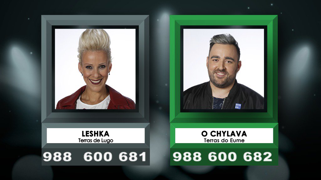 luartvg's tweet photo. Xa podedes votar por @leshkasinger ou O Chylava, con distinto número desde España ou Portugal. Liñas abertas! #recantos #luar1114 https://t.co/ilMGbUudDa