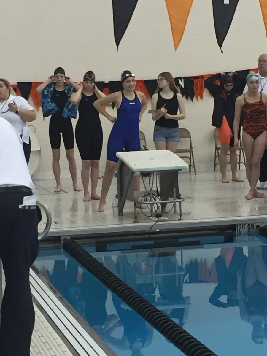 Good luck Carter! She’s our only girl swimmer today! #wyasd <a href="/WYSwimDive/">WY Swim and Dive</a>